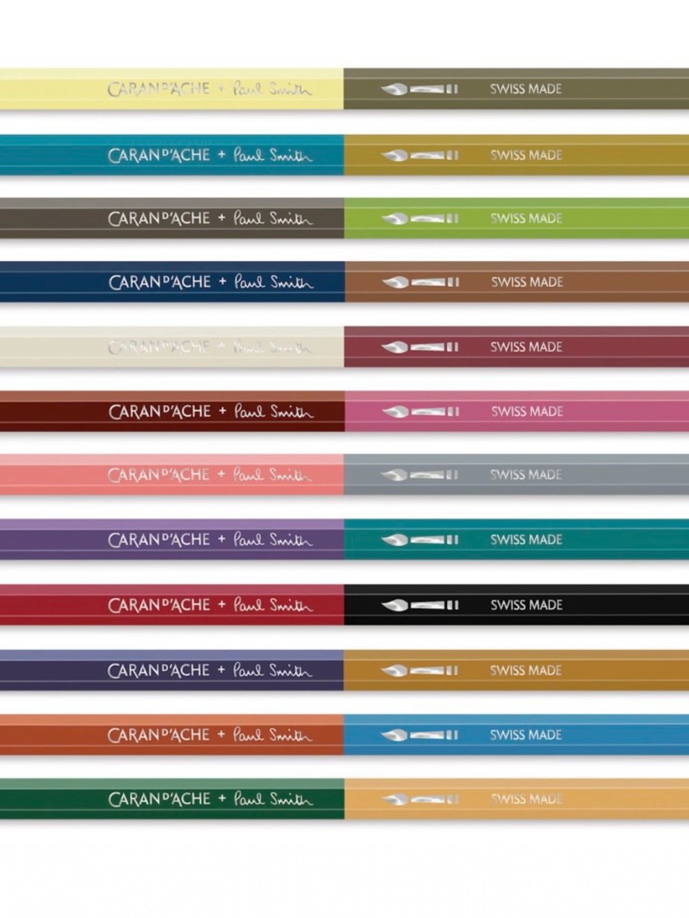 Caran d’Ache + Paul Smith 12 Water Soluble Pencils Double Ended 24 Colors - Picture 3 of 6